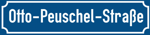 Straßenschild Otto-Peuschel-Straße