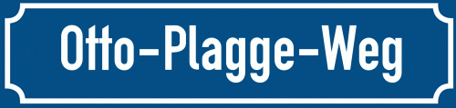 Straßenschild Otto-Plagge-Weg