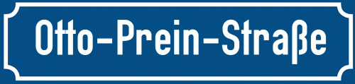 Straßenschild Otto-Prein-Straße
