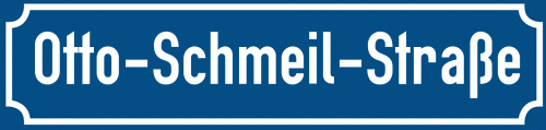 Straßenschild Otto-Schmeil-Straße