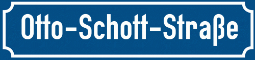 Straßenschild Otto-Schott-Straße