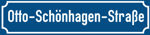 Straßenschild Otto-Schönhagen-Straße zum kostenlosen Download