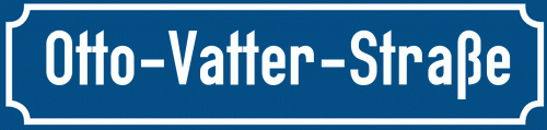 Straßenschild Otto-Vatter-Straße zum kostenlosen Download