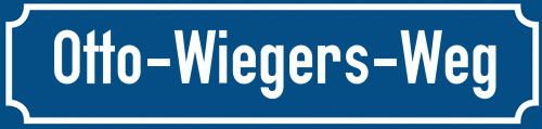 Straßenschild Otto-Wiegers-Weg