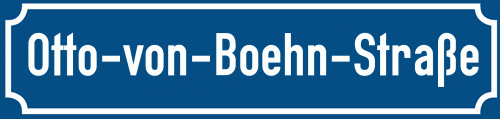 Straßenschild Otto-von-Boehn-Straße