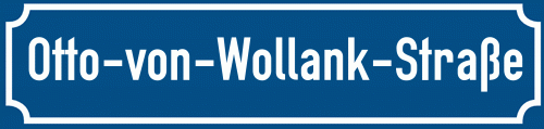 Straßenschild Otto-von-Wollank-Straße