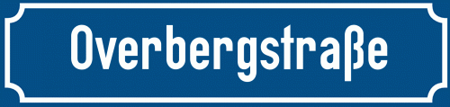 Straßenschild Overbergstraße zum kostenlosen Download