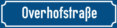 Straßenschild Overhofstraße