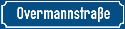 Straßenschild Overmannstraße