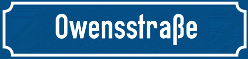 Straßenschild Owensstraße