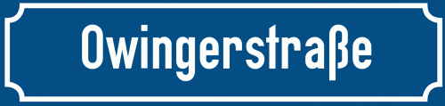 Straßenschild Owingerstraße