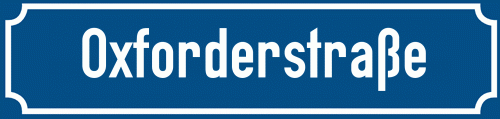 Straßenschild Oxforderstraße zum kostenlosen Download