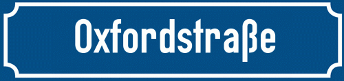 Straßenschild Oxfordstraße