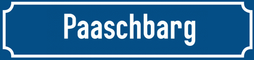 Straßenschild Paaschbarg