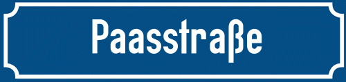 Straßenschild Paasstraße