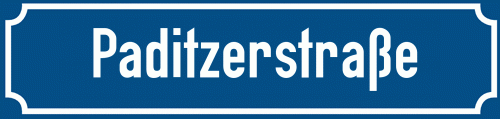 Straßenschild Paditzerstraße