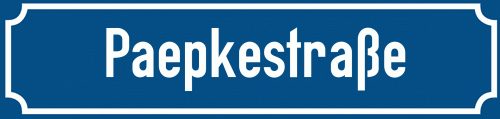 Straßenschild Paepkestraße