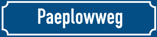 Straßenschild Paeplowweg