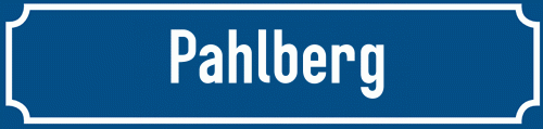 Straßenschild Pahlberg