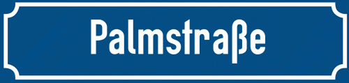 Straßenschild Palmstraße zum kostenlosen Download