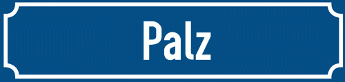 Straßenschild Palz