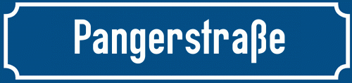 Straßenschild Pangerstraße zum kostenlosen Download