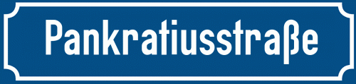 Straßenschild Pankratiusstraße zum kostenlosen Download