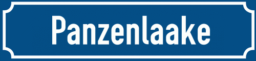Straßenschild Panzenlaake zum kostenlosen Download