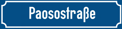 Straßenschild Paosostraße zum kostenlosen Download