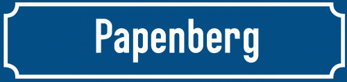 Straßenschild Papenberg