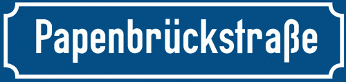 Straßenschild Papenbrückstraße zum kostenlosen Download