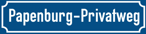 Straßenschild Papenburg-Privatweg
