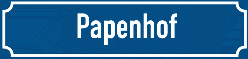 Straßenschild Papenhof