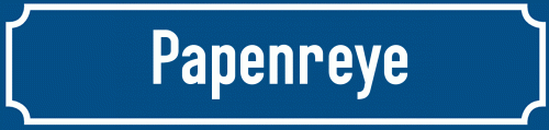 Straßenschild Papenreye