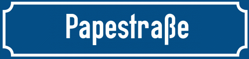 Straßenschild Papestraße