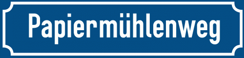 Straßenschild Papiermühlenweg zum kostenlosen Download