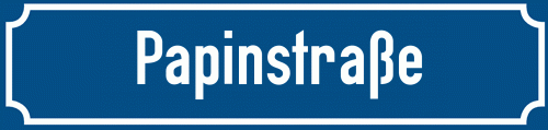 Straßenschild Papinstraße