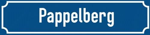 Straßenschild Pappelberg