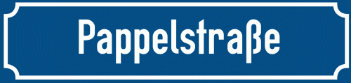 Straßenschild Pappelstraße