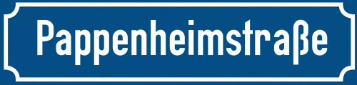 Straßenschild Pappenheimstraße zum kostenlosen Download