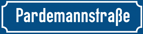 Straßenschild Pardemannstraße