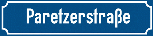 Straßenschild Paretzerstraße