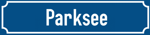 Straßenschild Parksee