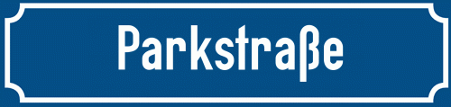 Straßenschild Parkstraße zum kostenlosen Download