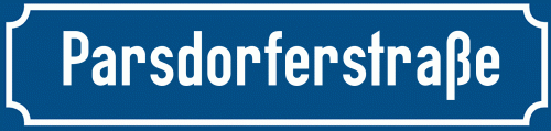 Straßenschild Parsdorferstraße zum kostenlosen Download