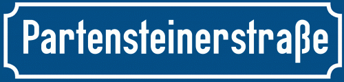 Straßenschild Partensteinerstraße zum kostenlosen Download