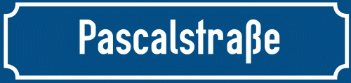Straßenschild Pascalstraße zum kostenlosen Download