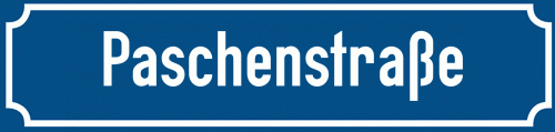 Straßenschild Paschenstraße
