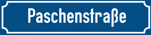 Straßenschild Paschenstraße zum kostenlosen Download