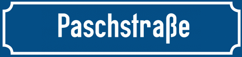 Straßenschild Paschstraße